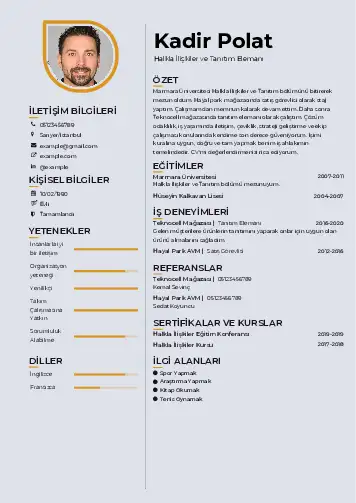 Halkla İlişkiler Cv Örnekleri cv indir